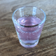 Simply Spiked Blueberry Lemonade pours a lovely pinkish purple color. (Yes, I used a shot glass for portion control as I tasted four hard lemonades.)